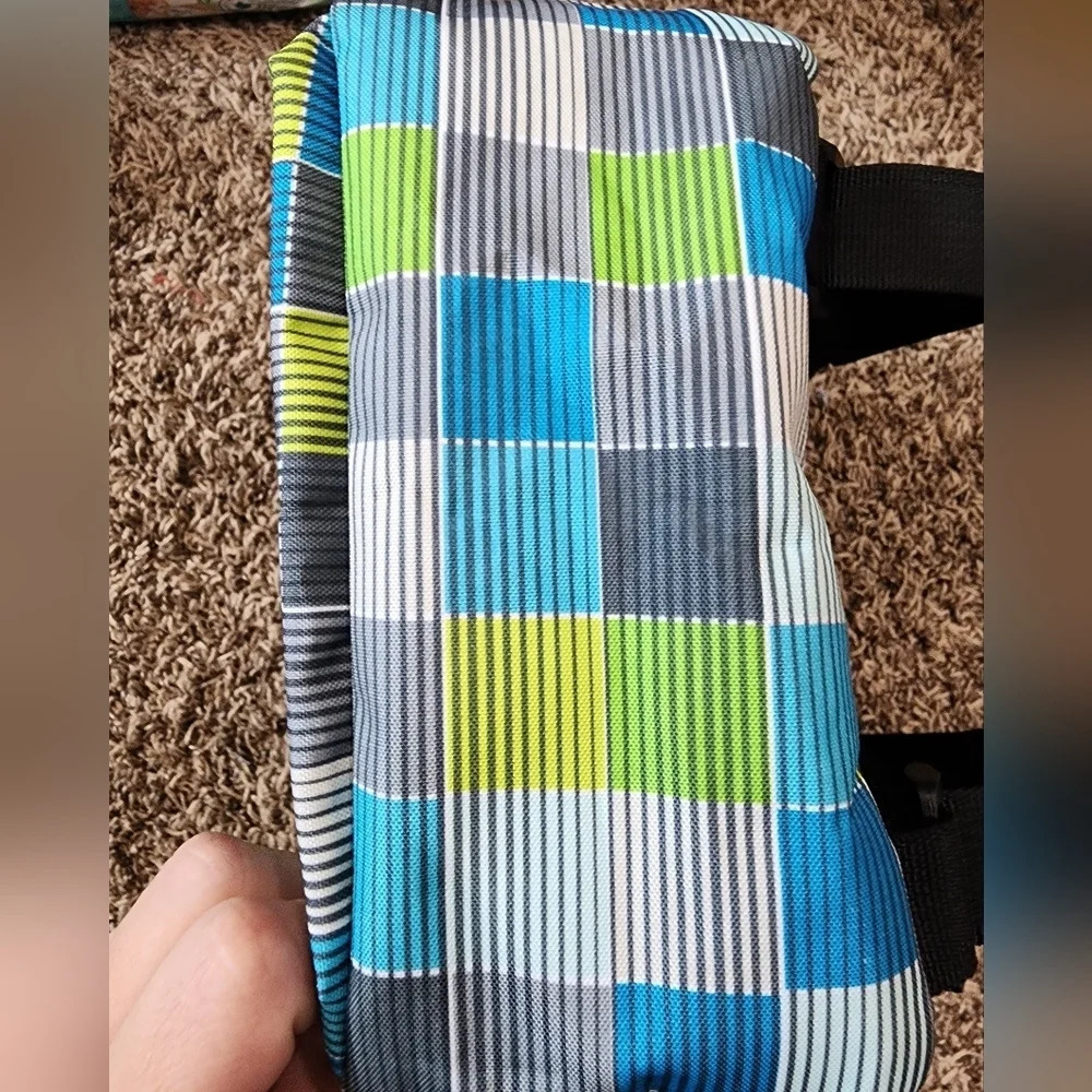 Dickies Mini Small Backpack Checkered Striped Blue/Green/Gray Adjustable Straps - Picture 2 of 4